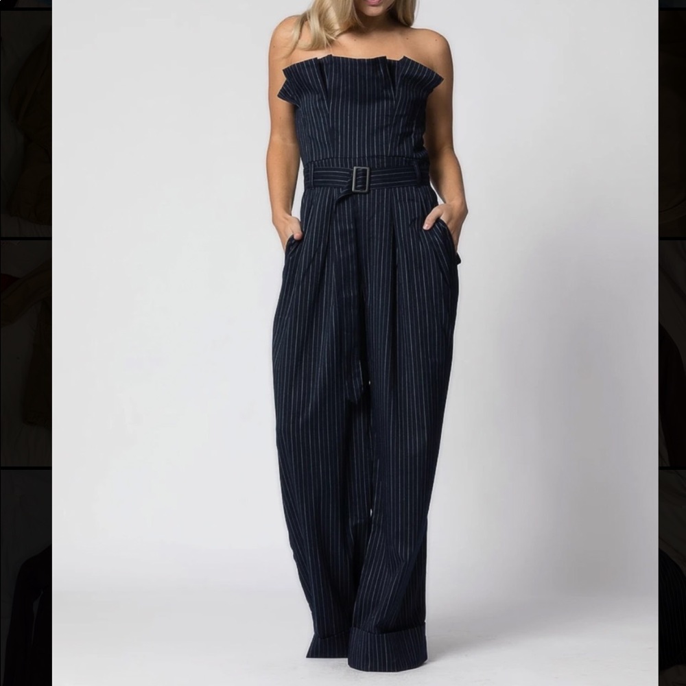 Navy Striped Jumpsuit Haute rouge
